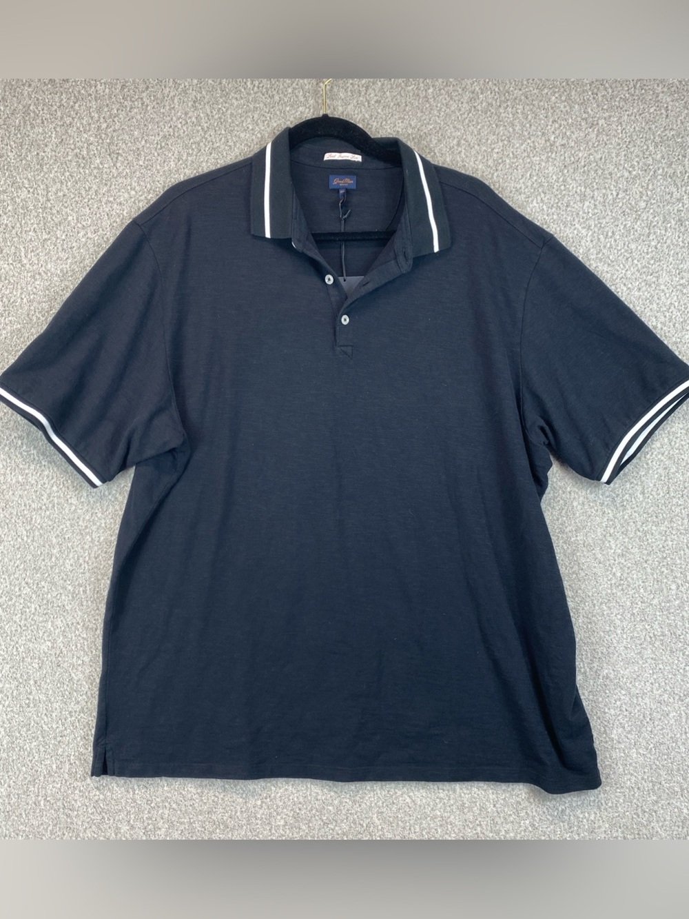 Good Man Golf Polo Mens XXL Jet Black White Performance Shirt Golf Casual